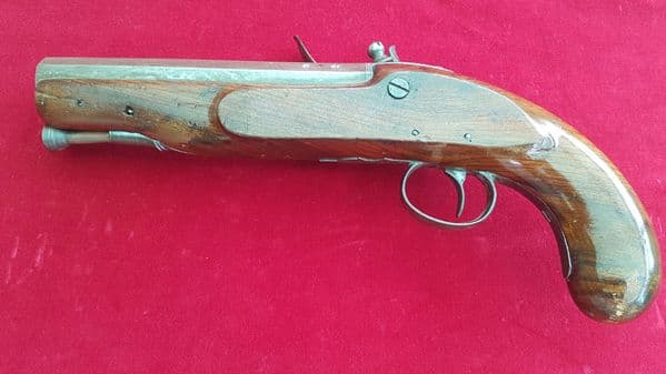 A large .65 cal Flintlock Pistol made by Smith of London. Circa 1790. Ref 1581.